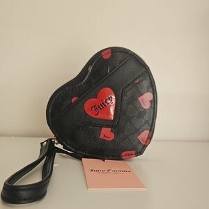 Juicy Couture Black and Red Heart Clutch